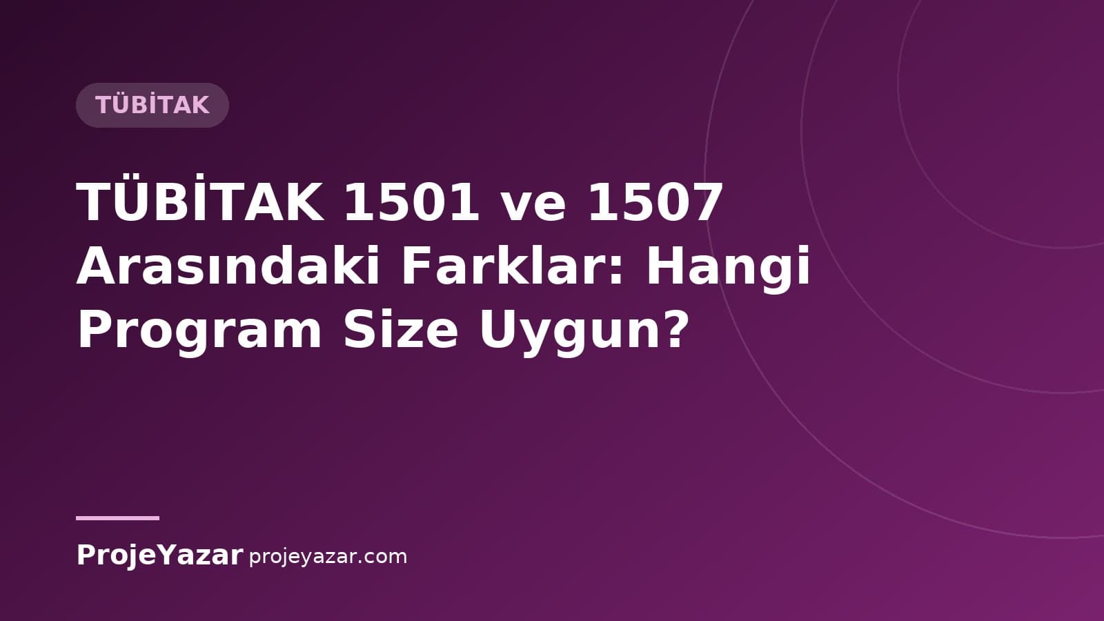 TÜBİTAK 1501 ve 1507 programlarının karşılaştırması