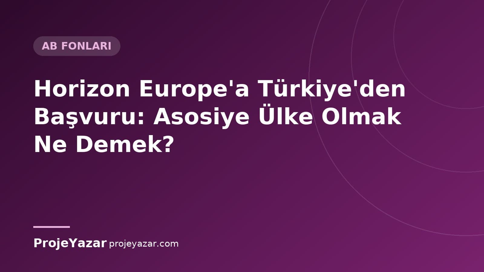 Horizon Europe ve Türkiye'nin asosiye ülke statüsü